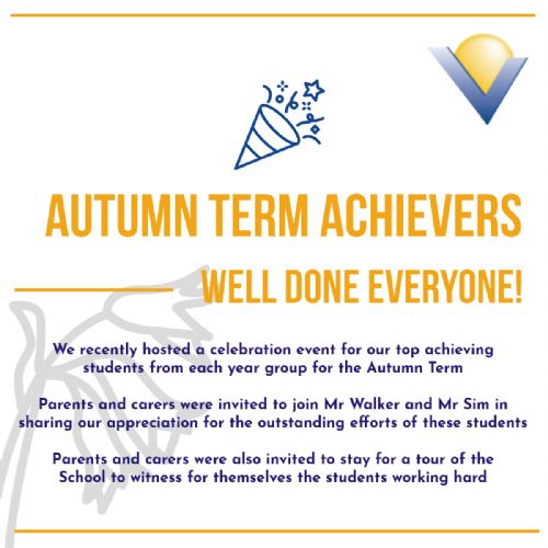 Autumn term achievers